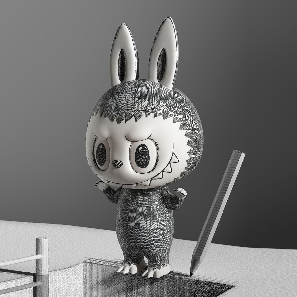 LABUBU MEGA LABUBU 1000% Sketch | CBQ460283 Mega | CBQ460283