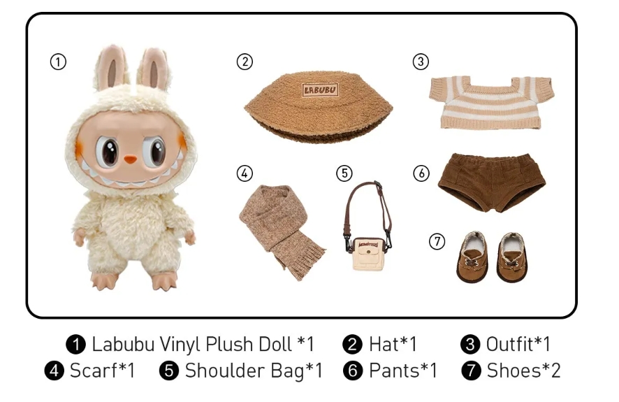 THE MONSTERS - DRESS BE LATTE Vinyl Plush Doll Europe FJUGLI205