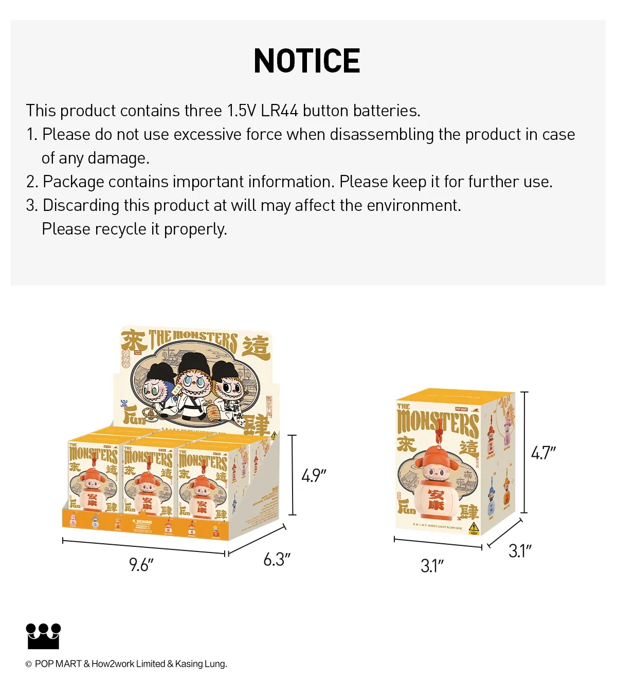 THE MONSTERS Let's Have Fun Together Series-Night Light Blind Box Europe 067521HMX