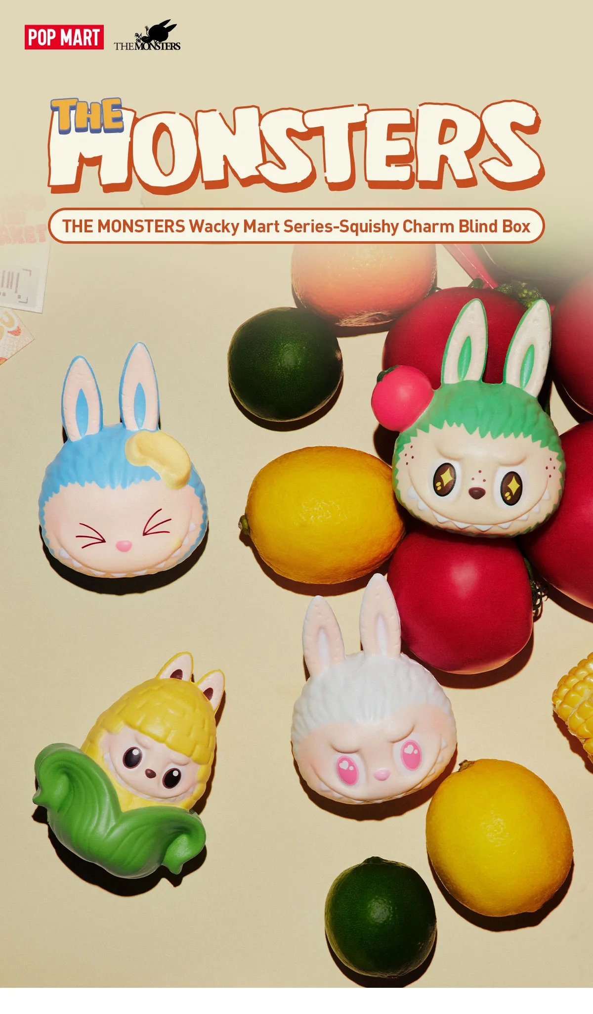 THE MONSTERS Wacky Mart Series-Pinch Pendant Blind Box Europe 654781JYA