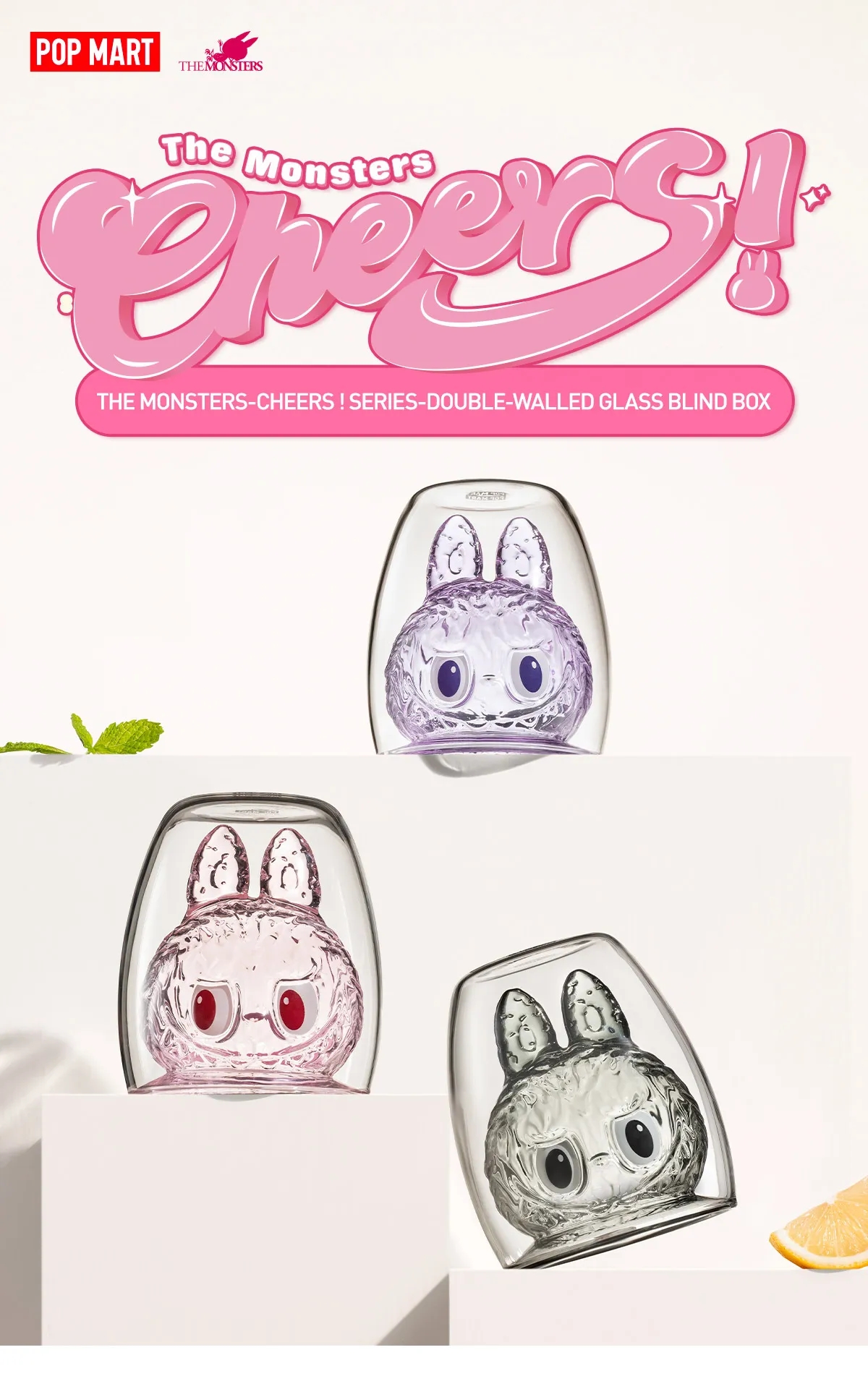 THE MONSTERS-CHEERS ! SERIES-Double-walled Glass Blind Box Europe 865304HBD