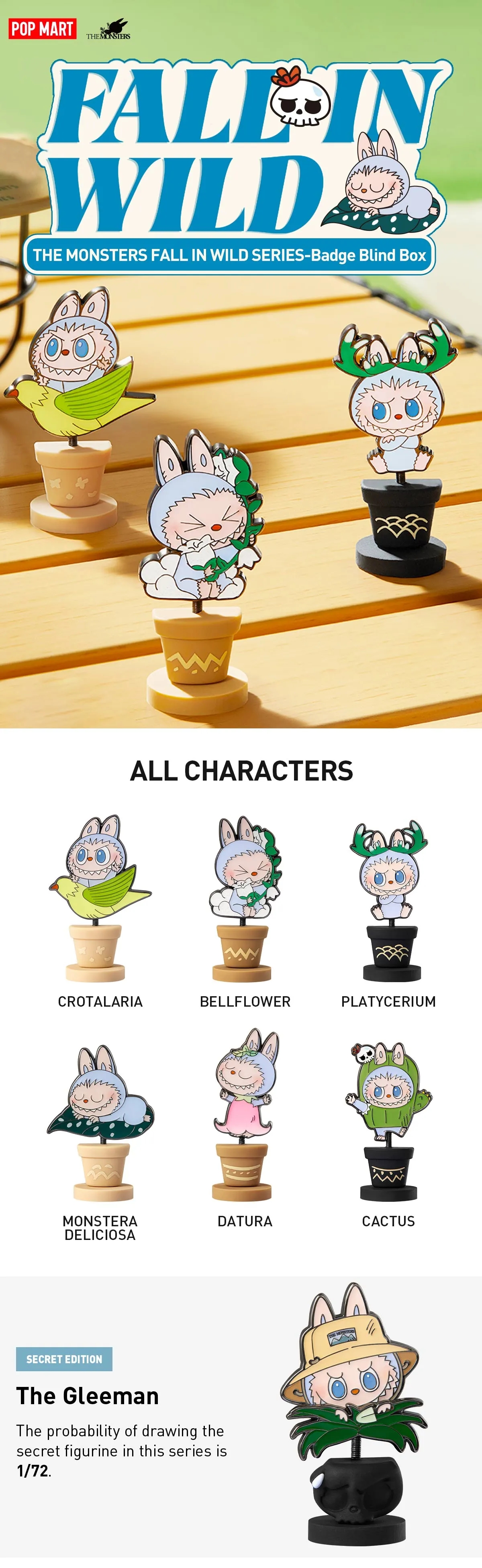 THE MONSTERS FALL IN WILD SERIES-Badge Blind Box Europe 469182WRD